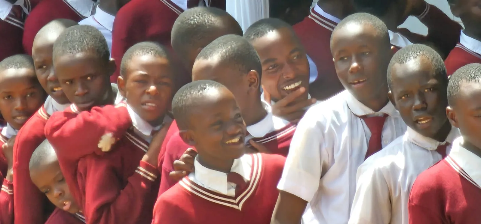 Schoolchildren in uniform at the adopted Kangemi school