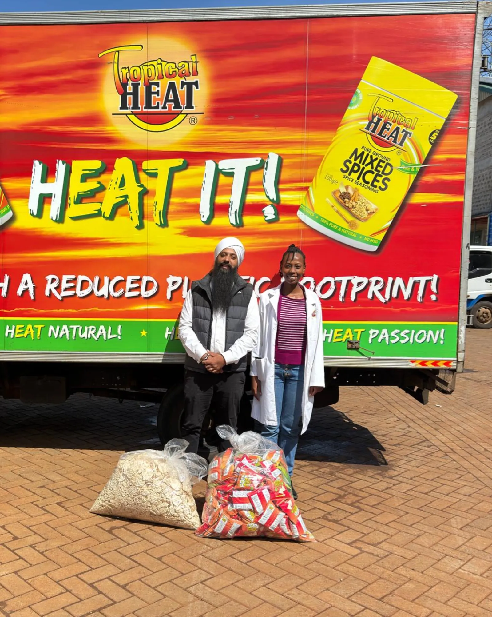 A corporate food donation for the feeding programme